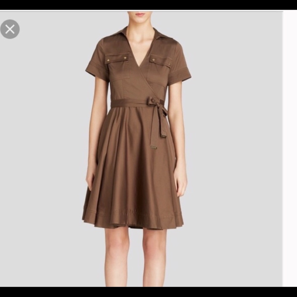 Michael Kors Wrap Shirt Army Dress
